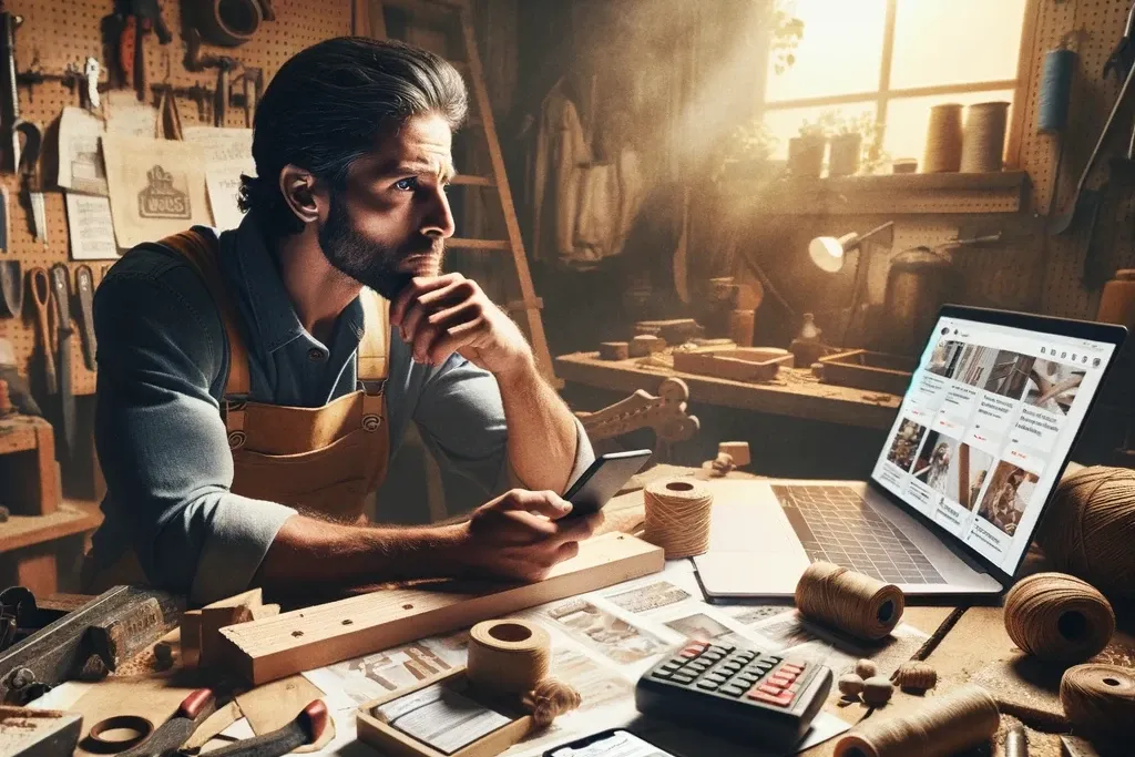 Artisan préparant un devis dans son atelier