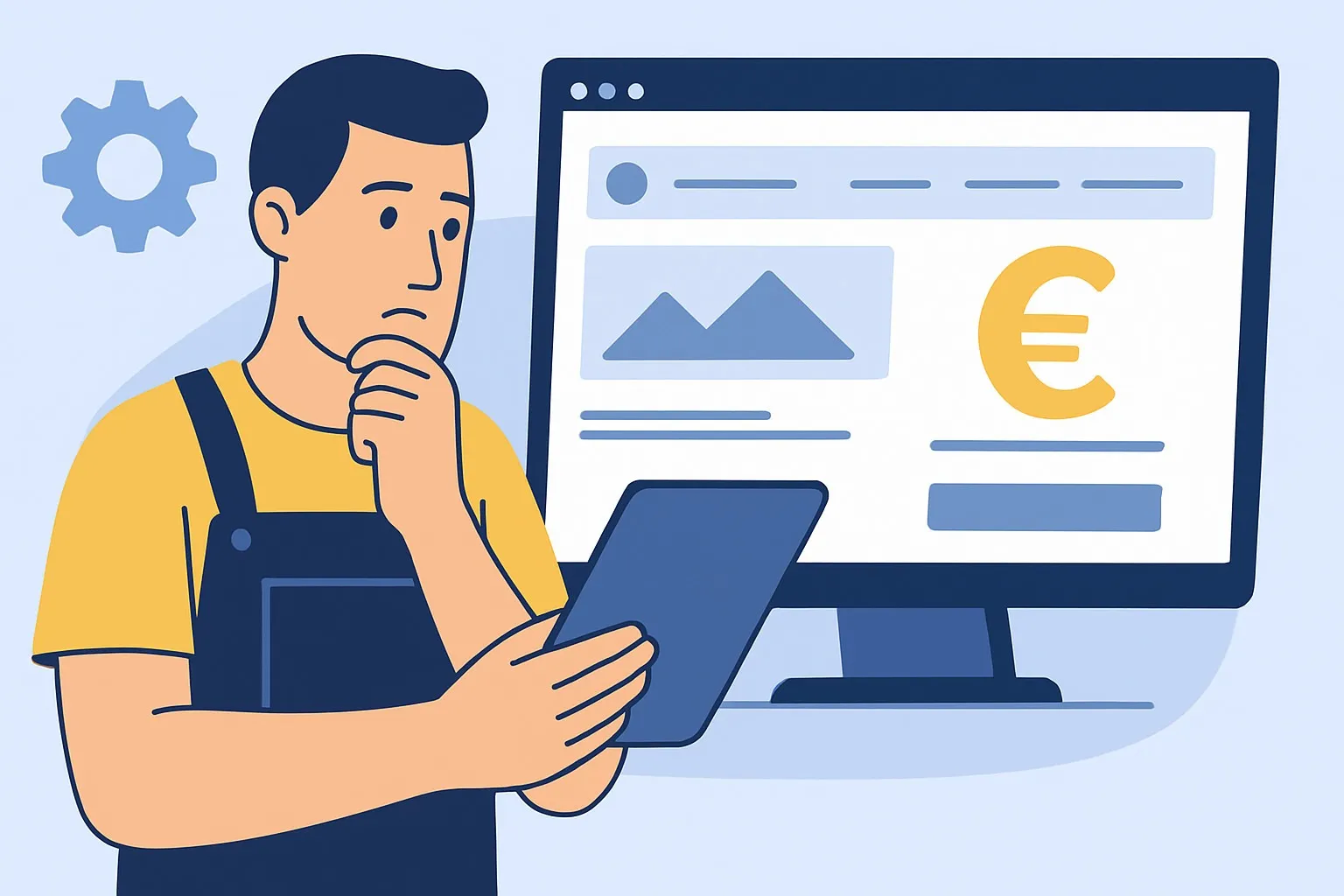 Artisan estimant le budget de création de son site internet